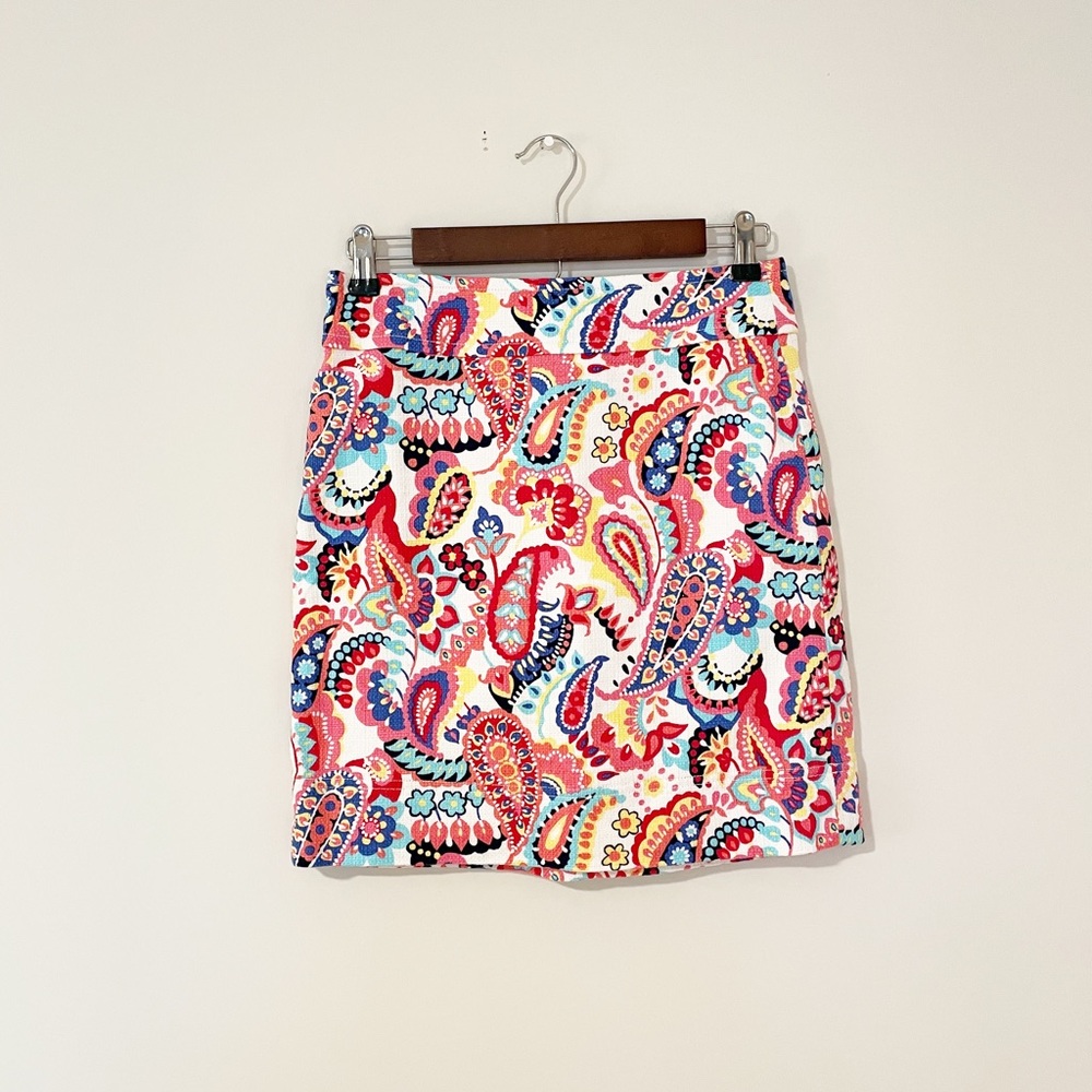 Talbots Bright Colorful Paisley Skirt